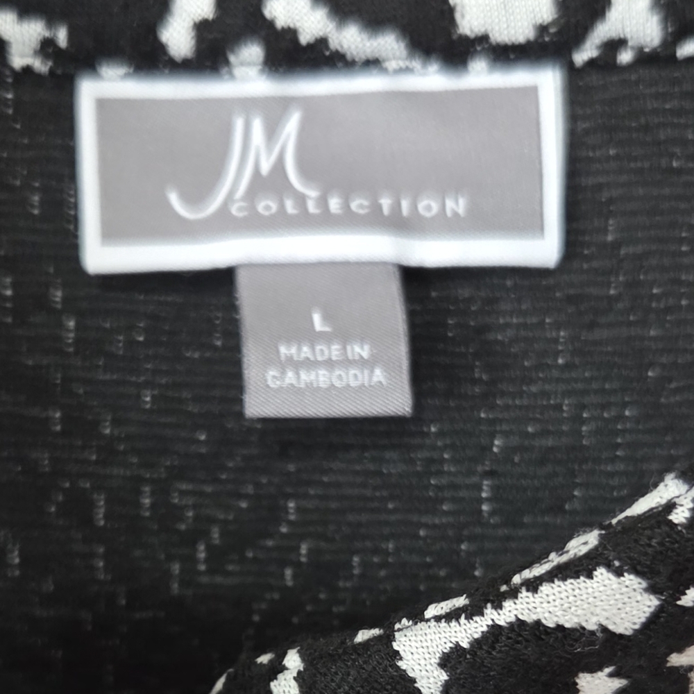 Jm Collection Monochrome Patterned Large Button S… - image 3